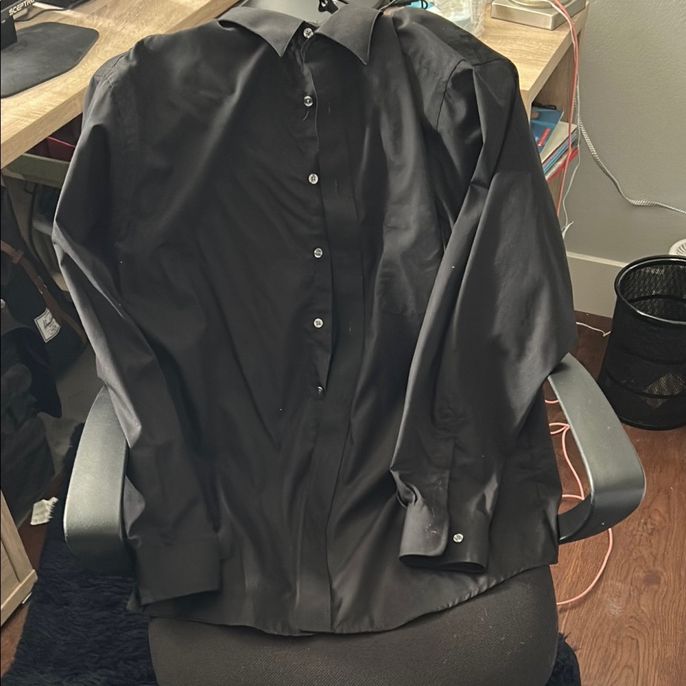 Puritan Black Dress Shirt Formal Cotton Blend size 34/35